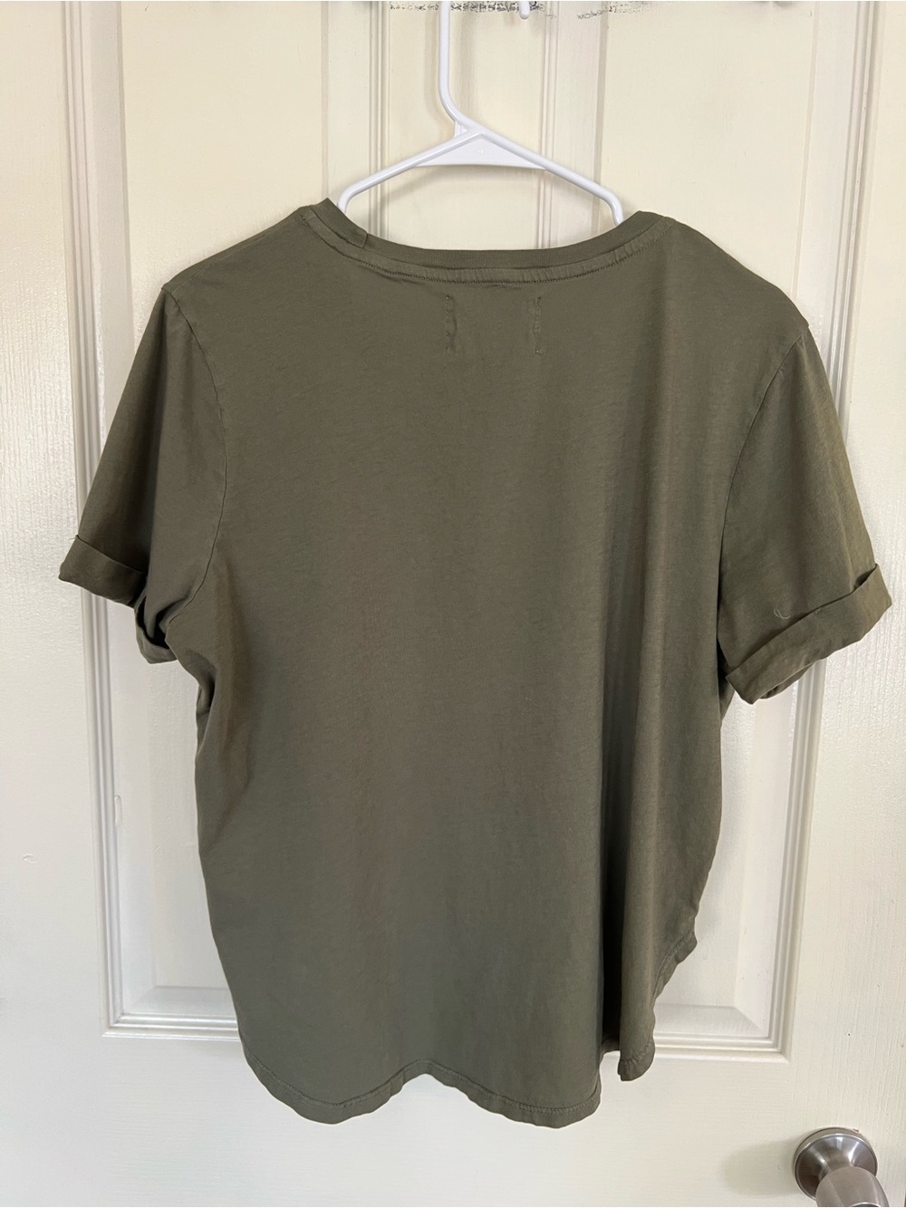 Anthropologie Sol Angeles Eagle Graphic Tee Olive Green Cotton Rolled Sleeve L - Picture 8 of 9